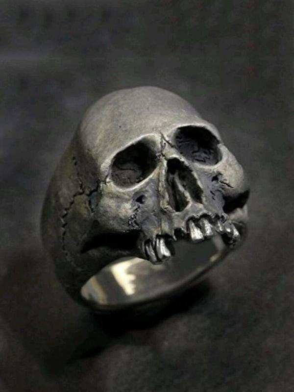 Men's Street Style Horror Skull Design Promise Ring, Punk Skull Ring, Fashion Party Vintage Jewelry, Punk Accessories for Men & Women