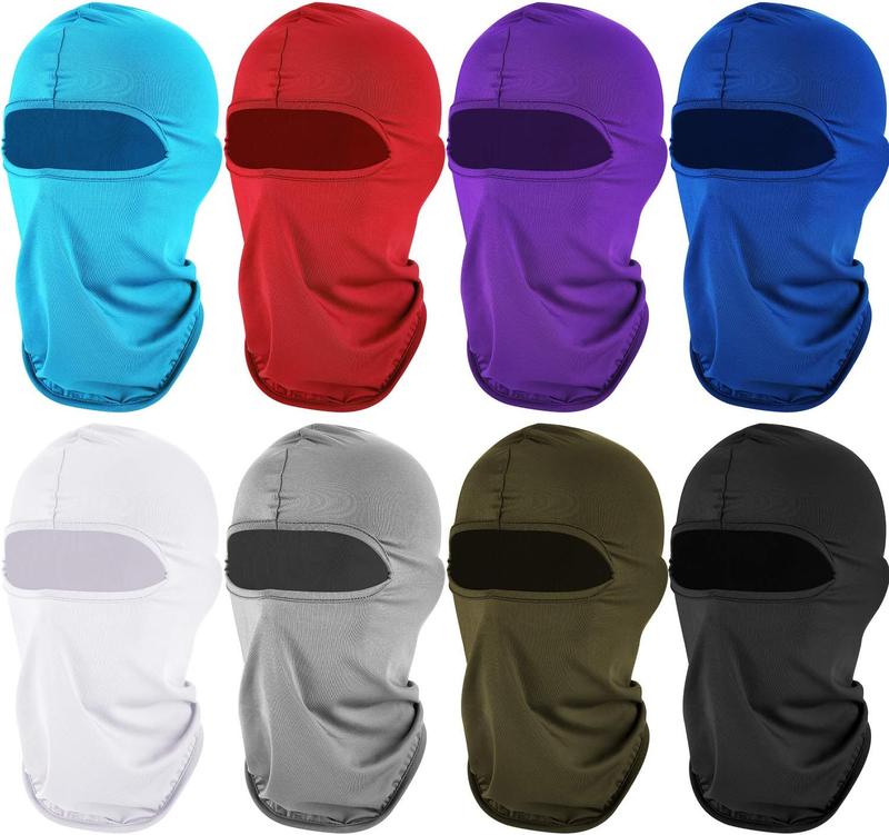 8 count Ski Mask Cover Full Face Mask UV Protection Summer Ice Silk Balaclava Neck Gaiter Women Men Outdoor Sport