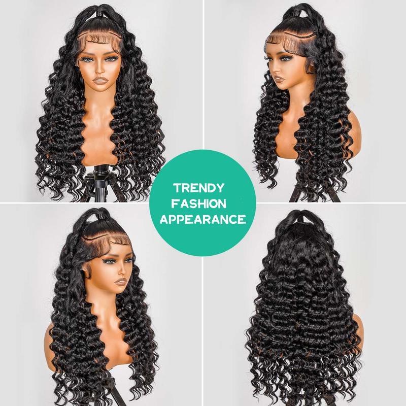 [Stylist Wig] Deep Wave 13x6 Pre Cut Lace Frontal Wig Ready To Go Trendy Fashion Appearance Lace Front Human Hair Wig