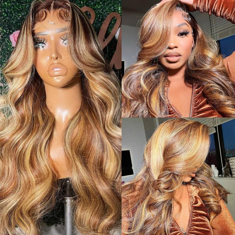 Highlight Wig 100%  13x6 Hd Lace Frontal Wig Honey Blonde Lace Front Wigs  Body Wave 4x4 5x5 Closure Wig