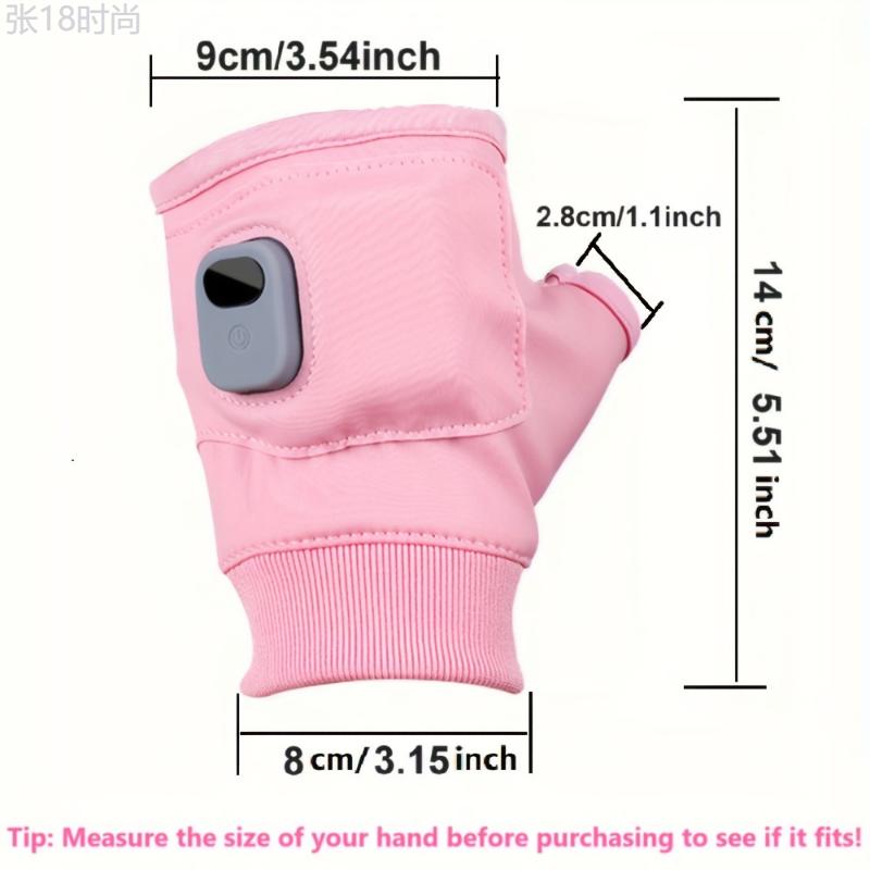 USB Rechargeable Heated Gloves, Spandex Fingerless Touchscreen Gloves, Casual Style, Solid Color, Elastic, with Striped Craftsmanship, for Outdoor Warmth, Unisex