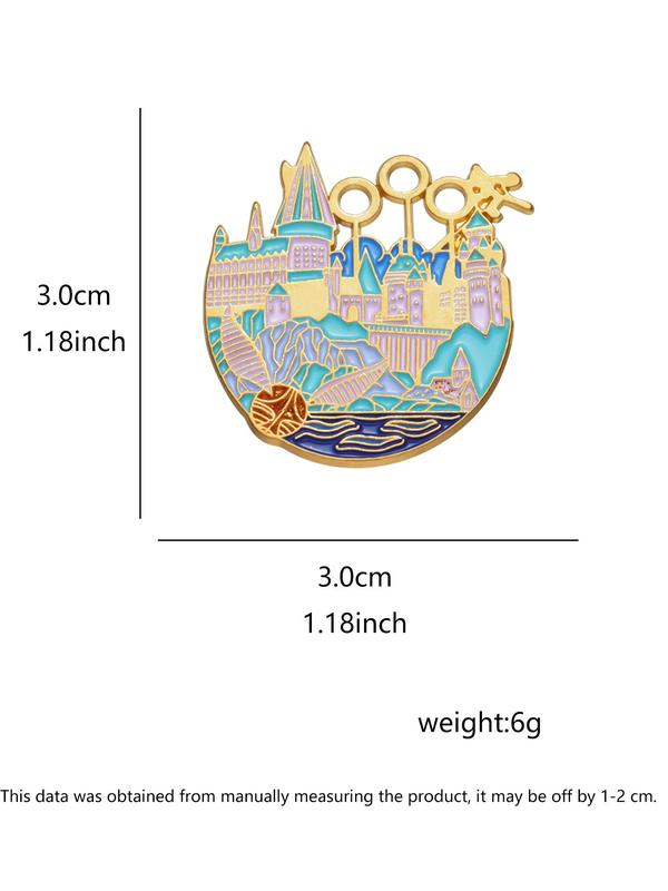 Cartoon Magic Castle Design Brooch, Cute Enamel Pin for Daily Clothing Decor, Trendy All-match & Exquisite Brooch for Birthday Gift