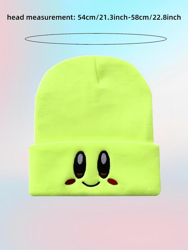 Cute Cartoon Embroidery Beanie Hat, Casual Soft Comfortable Knit Hat for Fall & Winter, Warm and Stylish Beanies for Men & Women