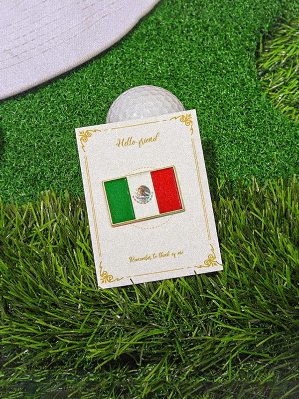 Mexico Flag Design Brooch, Fashionable Hat Pin for Women & Men, Vintage Hat Decoration for Daily Wear, Trendy All-match & Exquisite Hat Accessories for Birthday Gift