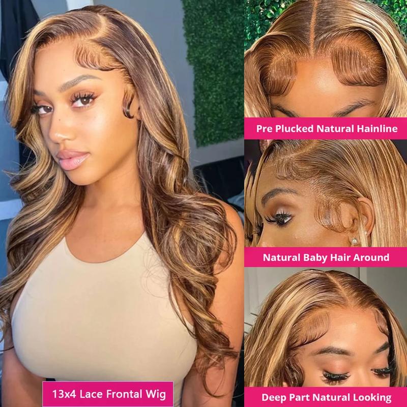 Highlight Wig 100%  13x6 Hd Lace Frontal Wig Honey Blonde Lace Front Wigs  Body Wave 4x4 5x5 Closure Wig