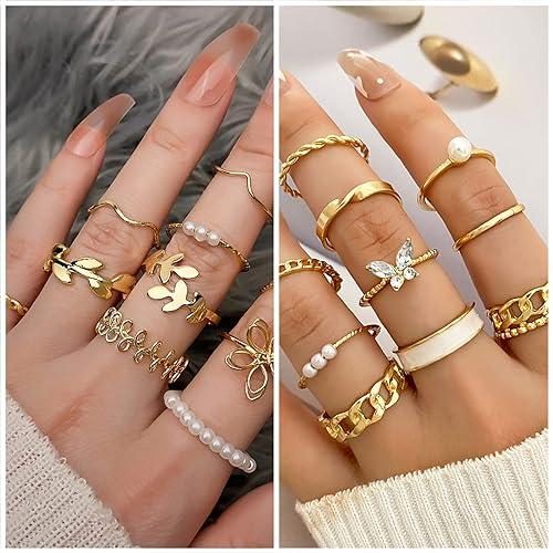 36 PCS Gold Plated Jewelry Set with 4 PCS Necklace, 11 PCS Bracelet.