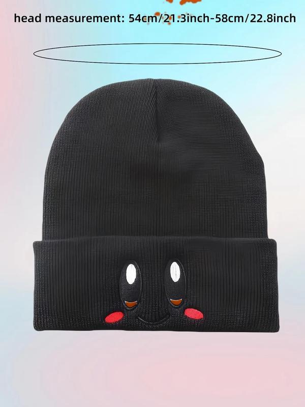 Cute Cartoon Embroidery Beanie Hat, Casual Soft Comfortable Knit Hat for Fall & Winter, Warm and Stylish Beanies for Men & Women