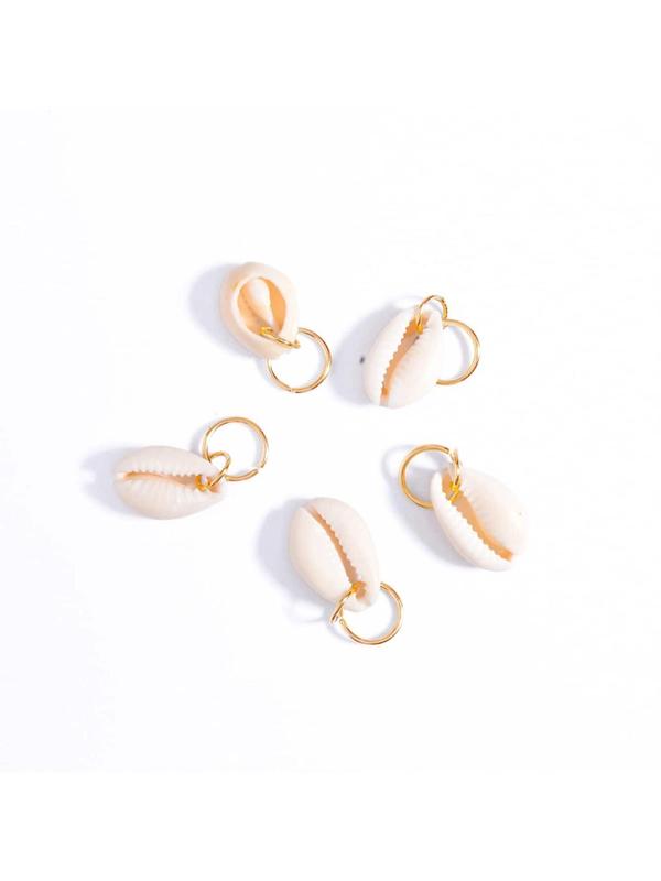 6pcs Women's Fashionable Boho Style Shell Decor Hair Ring, Minimalist Headwear Suitable for Hair, Fashion Hair Accessories for Party, Daily Clothing Decor