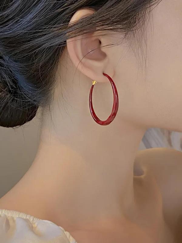 Minimalist Temperament Hoop Earrings, Fashionable Jewelry for Women, Trendy All-match & Exquisite Jewelry for Birthday Gift