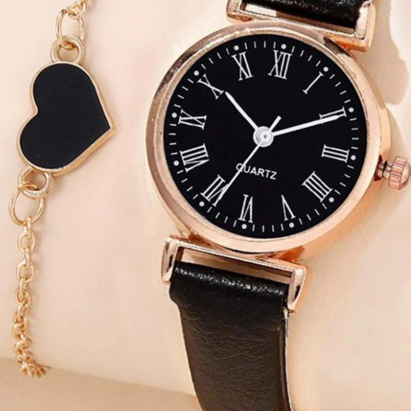 2pcs Rhinestone Solid Color Cute Digital Girls Watch Bracelet Jewelry