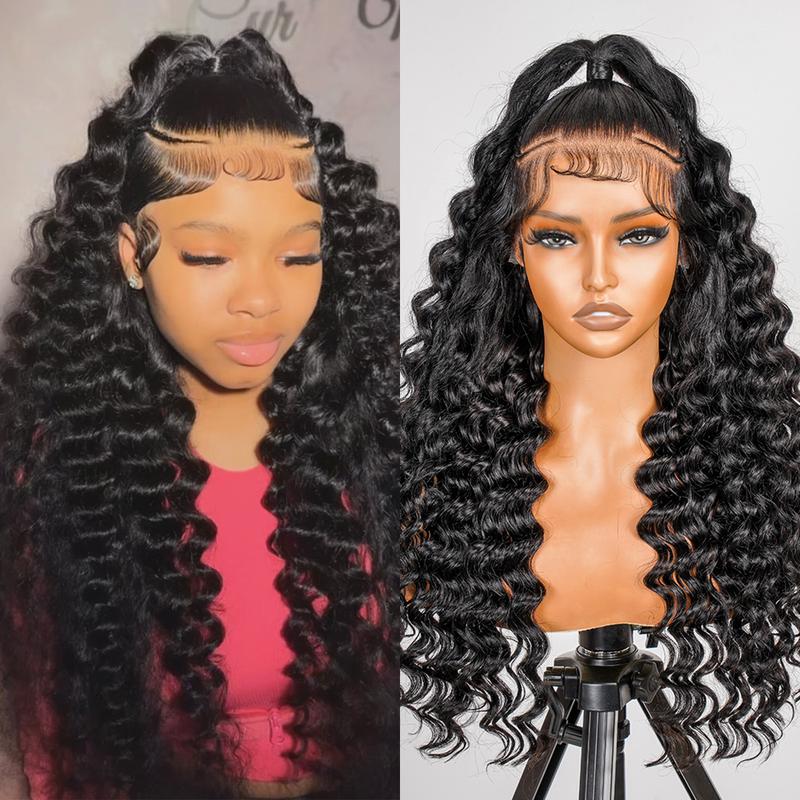 [Stylist Wig] Deep Wave 13x6 Pre Cut Lace Frontal Wig Ready To Go Trendy Fashion Appearance Lace Front Human Hair Wig