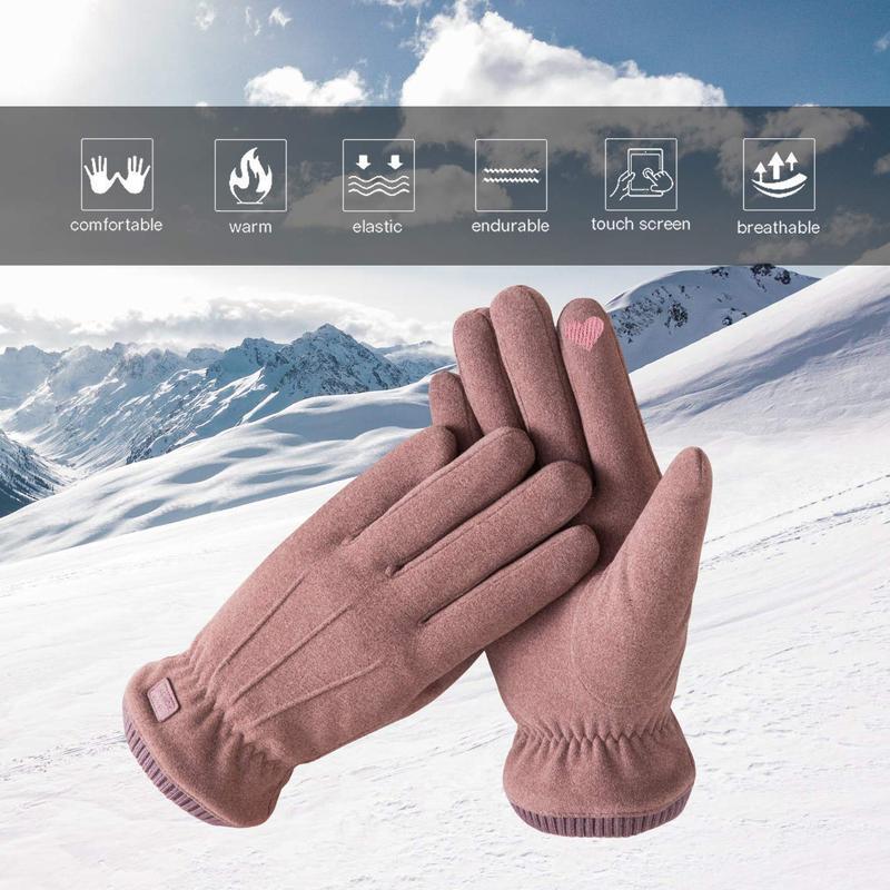 Womens Gloves Winter Touch Screen Texting Phone Windproof Gloves for Women Fleece Lined Thick Warm Gloves for Cold Weather