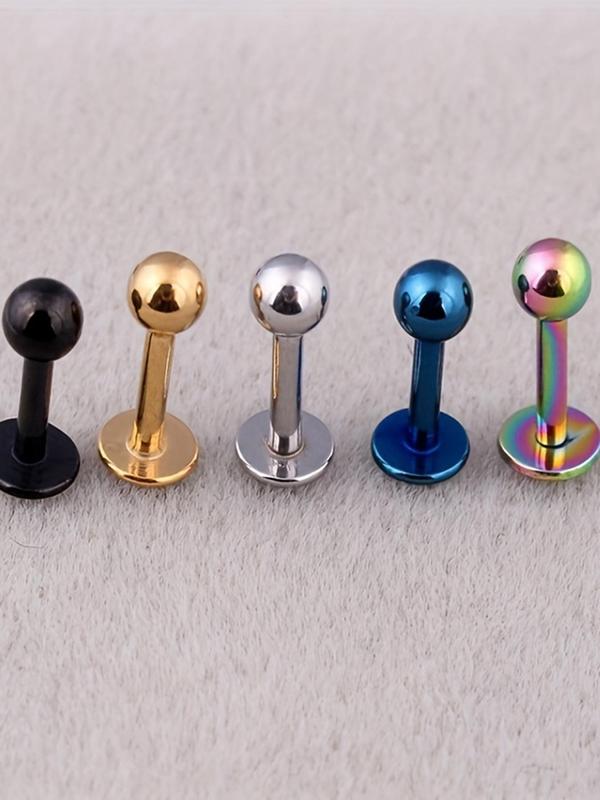 Rhinestone Decor Lip Studs Piercing Set as LGBT Pride Gift, Ball Lip Studs Ear Bone Studs, Multi-color Ear Studs, Body Piercing Jewelry Flat Ear Studs