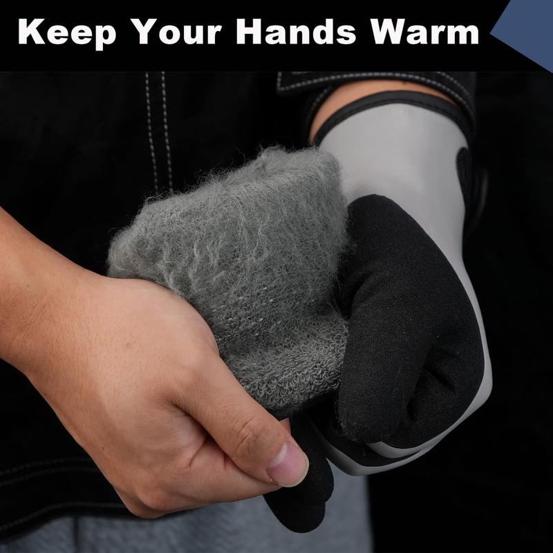 Waterproof Gloves for Men & Women,Winter Work Gloves for Cold Weather,Waterproof Work Gloves with Grip,Winter Freezer Gloves for Working,Gardening, Fishing, Construction Worker (Grey,Medium)