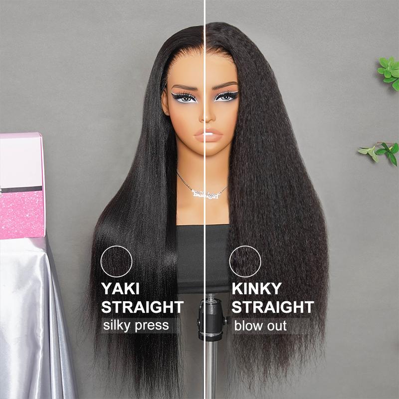 Kinky Straight  Yaki Straight 6*4 Wear Go Glueless Pre Plucked Pre Cut Glueless HD Lace Closure Wig Glueless Human Wig for Beginners BGMgirl