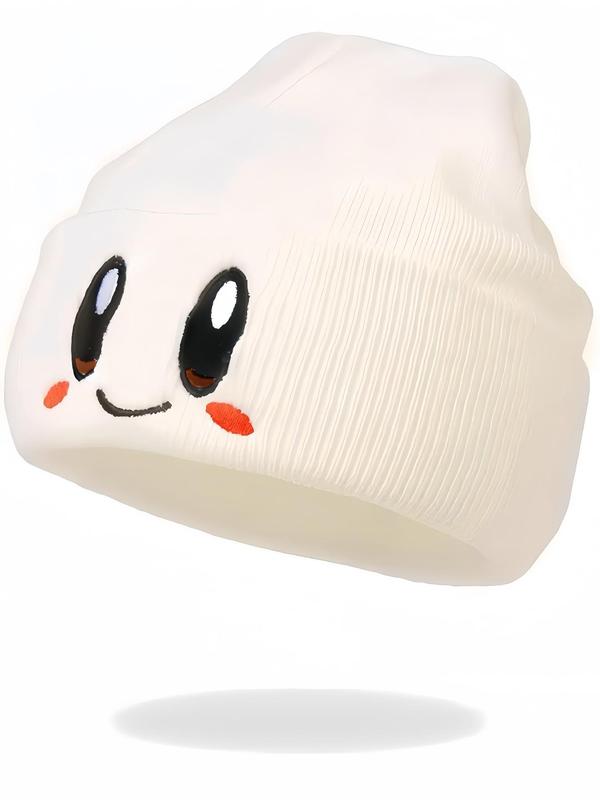 Cute Cartoon Embroidery Beanie Hat, Casual Soft Comfortable Knit Hat for Fall & Winter, Warm and Stylish Beanies for Men & Women