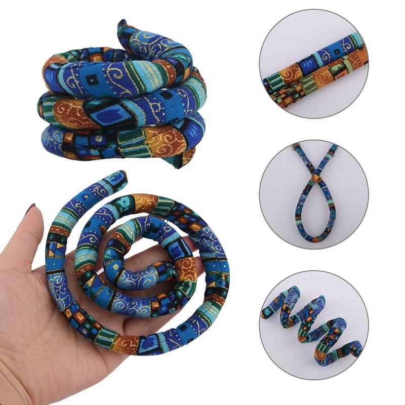 2 Count 16 Inch Spiral Lock Hair Tie Dreadlock Hair Tie with 2 Bags Bendable Dreadlock Accessories for Women Men Hair Ties for Locs Long Ponytail Holders (Blue, Yellow)