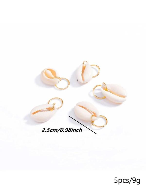 6pcs Women's Fashionable Boho Style Shell Decor Hair Ring, Minimalist Headwear Suitable for Hair, Fashion Hair Accessories for Party, Daily Clothing Decor