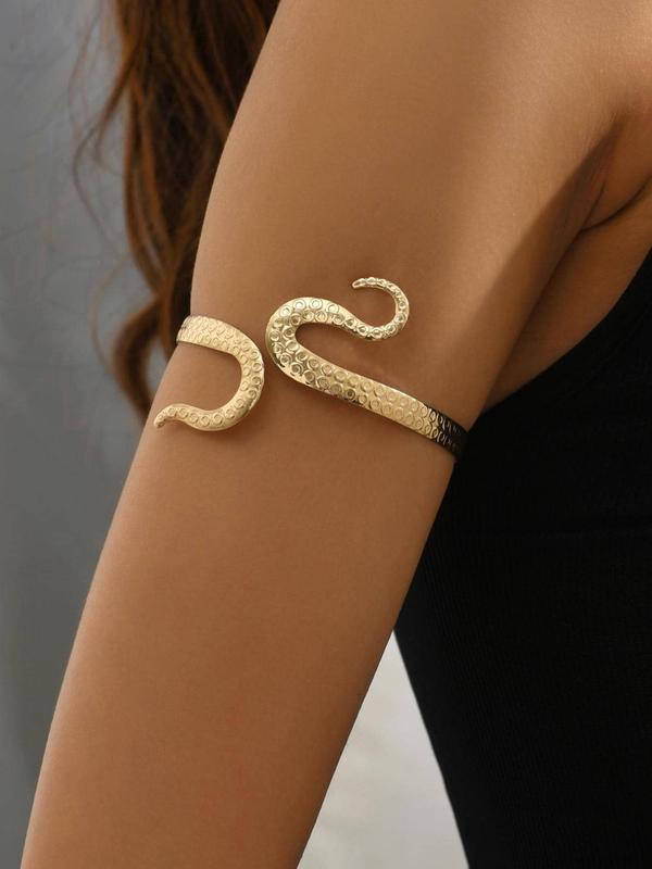 Vintage Creative Snake Design Arm Cuff, Women's Fashion Body Jewelry for Evening Party, Female Classic Fashion Accessories for Daily Wear