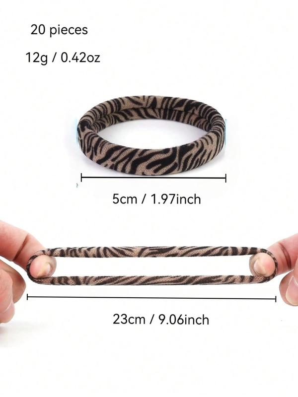 Leopard Pattern Soft Elastic Hair Ties, Hair Accessories for Women & Girls, Minimalist Headwear Suitable for Thick Hair