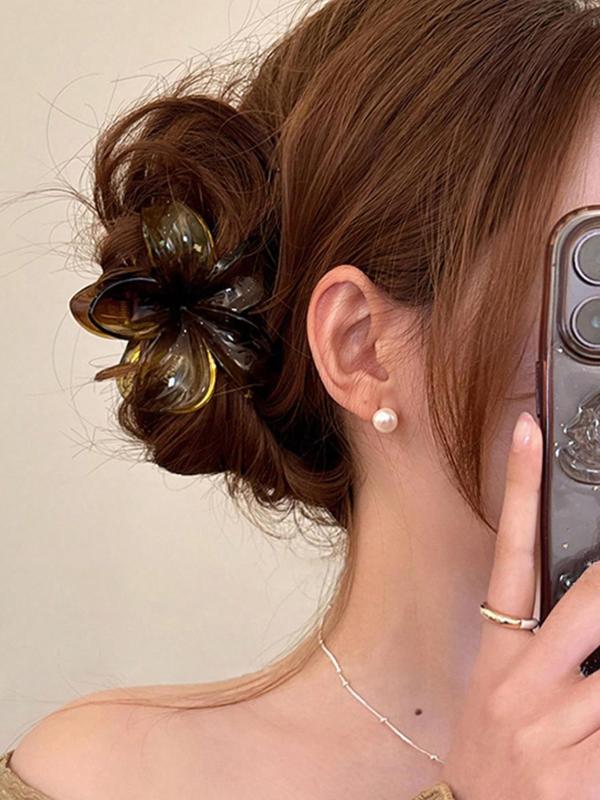 Vintage Flower Design Hair Claws, Elegant Hair Accessories for Women & Girls, Minimalist Headwear Suitable for Thick Hair