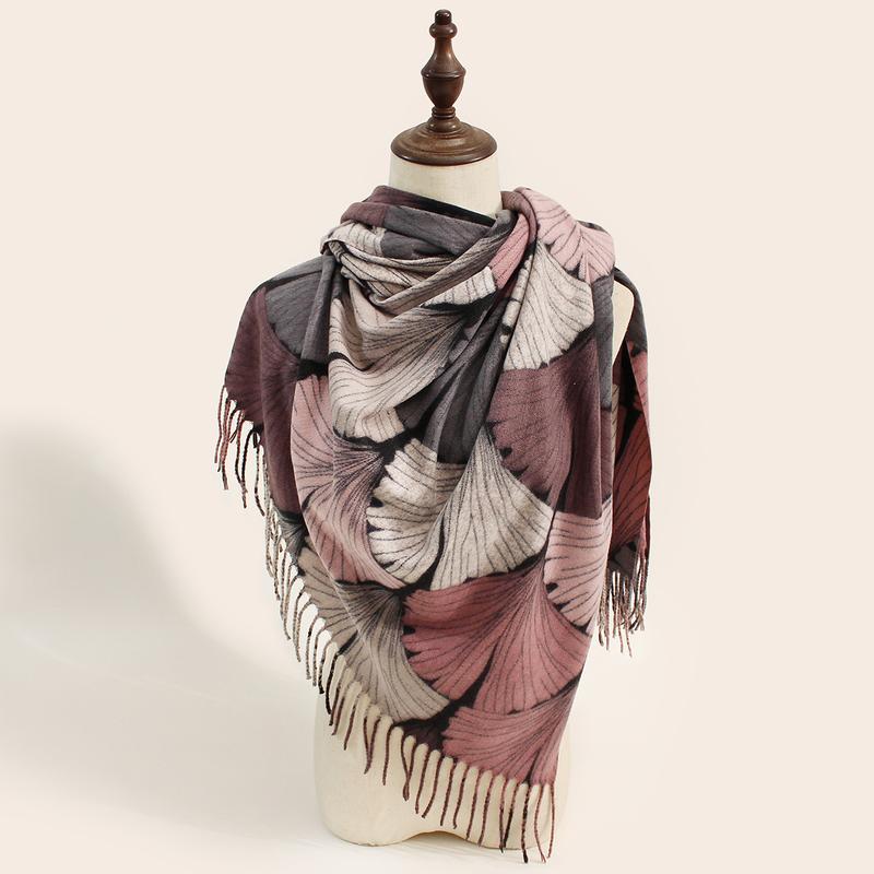 2024 fall and winter new leopard print scarf female warm hundred cozy fashion faux cashmere shawl scandinavian shawl