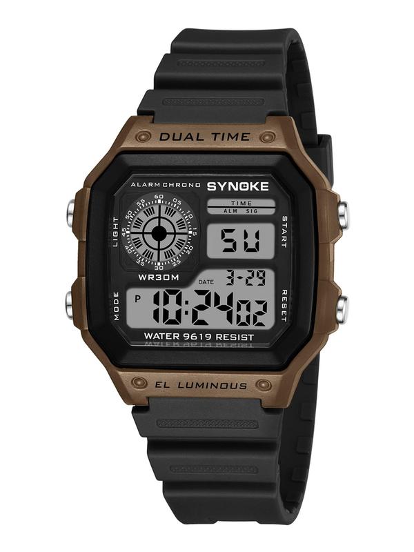 Men's Sporty Digital Watch with Luminous Dial & Alarm Mode for Gift, Fashion Casual Watch with with Date Display & Stopwatch Timing, Trendy Analog-digital Wristwatch As Gift Without Box