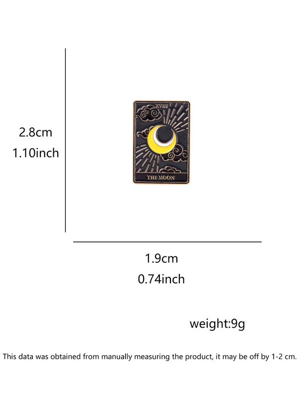 Moon Theme Pin Brooch, Pin Suitable for Backpacks, Jeans, Scarves, Hats Decoration Fixed Buckle, Casual Alloy Jewelry for Men & Women