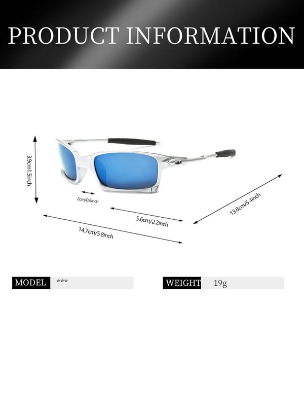 Unisex Sporty Square Frame Sunglasses, Outdoor Sports Cycling Sun Glasses, Fashionable UV400 Protection on Sunglasses for Men & Women for Everyday Use