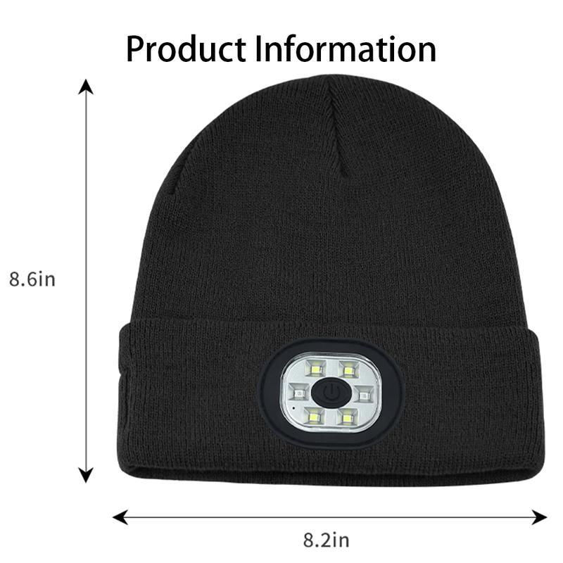 Bluetooth headphones, with LED headlight and removable speaker, USB charging, warm winter hat, suitable for music and calls, unisex,Christmas birthday