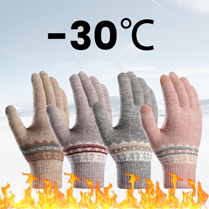 Winter Warm Touch Screen Gloves Women Stretchy Knitting Mittens Acrylic Full Finger Gloves Female Ladies Knitted Winter Gloves