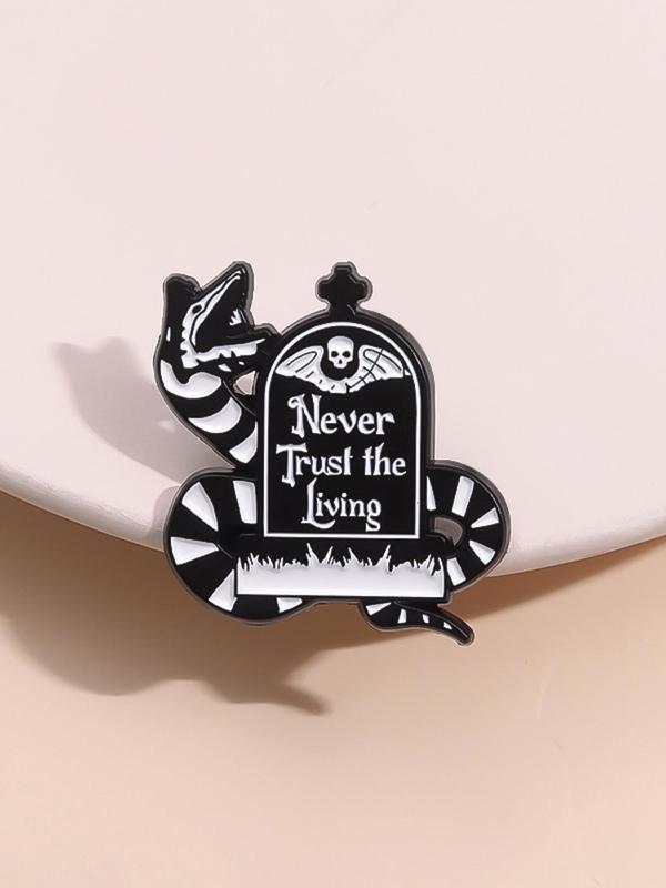 Never Trust The Living Letter Design Brooch, Fashion Accessories for Women & Men, Creative Gift, Suitable for Backpacks, Jeans, Scarves, Hats Decoration