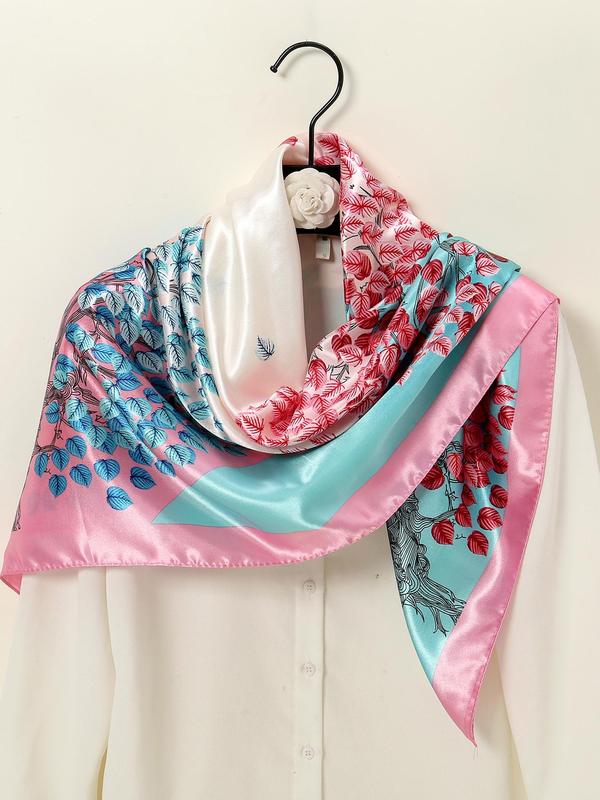 Women's Minimalist Temperament All-match Ditsy Floral Print Square Scarf, Elegant Printed Bandana for All Seasons, Versatile Scarf for Women Gift