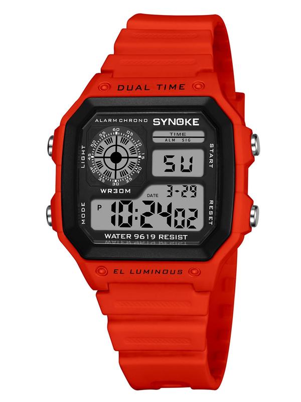 Men's Sporty Digital Watch with Luminous Dial & Alarm Mode for Gift, Fashion Casual Watch with with Date Display & Stopwatch Timing, Trendy Analog-digital Wristwatch As Gift Without Box