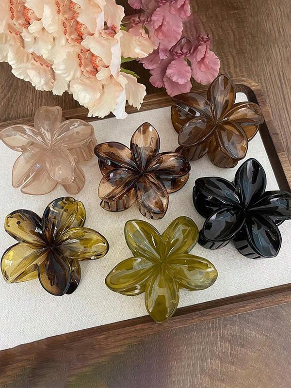 Vintage Flower Design Hair Claws, Elegant Hair Accessories for Women & Girls, Minimalist Headwear Suitable for Thick Hair