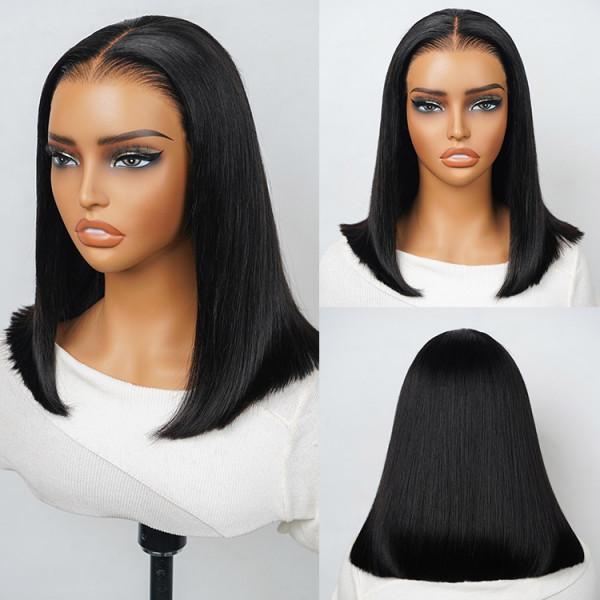 SuperNova Silky Straight Ready Go Glueless Bob Wigs Pre Cut 7*4 Lace Closure Wigs