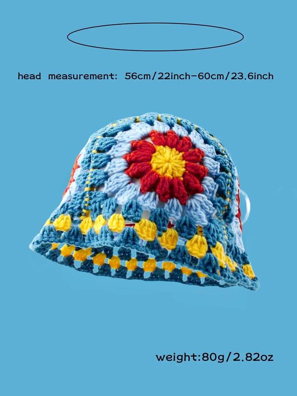 Colorblock Letter Print Knit Hat, Street Style Bucket Hat for Women & Men, Fashion Accessories for Party, Daily Clothing Decor, Back To School Beach Essentials