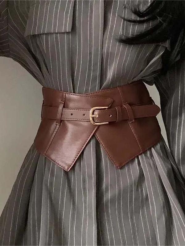 Women's Fashion Patchwork Pu Leather Belt, Elegant Classic Buckle Belt for Party, Daily Streetwear Clothing Decor, Trendy All-match & Exquisite Belt for Gift