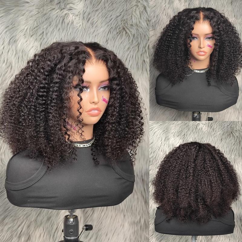 ISEE Wear Go Kinky Curly Glueless 6*4 HD Lace Closure Natural Black & Reddish Brown & Highlight Brown Human Hair Wig With Natural Hairline Beginner Friendly