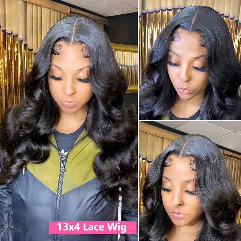 Bling Hair Body Wave 13x4 Transparent Lace Front Wigs Human Hair 180% Density 13x6 HD Lace Frontal Wigs Brazilian Natural Color For Black Women