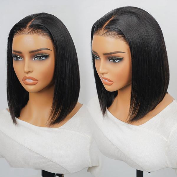 SuperNova Silky Straight Ready Go Glueless Bob Wigs Pre Cut 7*4 Lace Closure Wigs