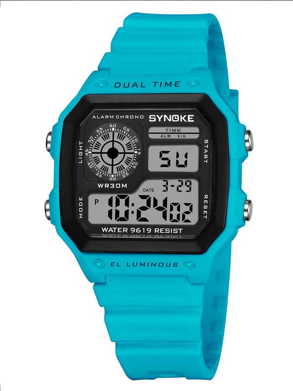 Men's Sporty Digital Watch with Luminous Dial & Alarm Mode for Gift, Fashion Casual Watch with with Date Display & Stopwatch Timing, Trendy Analog-digital Wristwatch As Gift Without Box