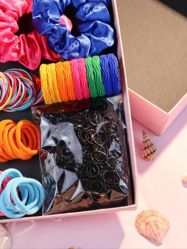 Women's Fashionable Ponytail Holders, 1 Box Casual Multicolor Scrunchies & Disposable Hair Ties, Versatile Hair Accessories As Gift for Women & Girls for Hairstyle Ideas