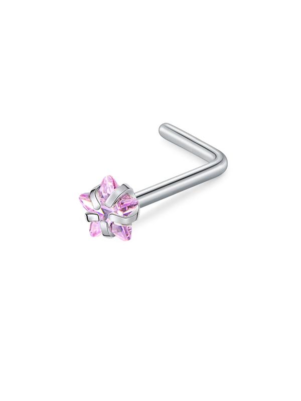 Rhinestone Decorated Nose Piercing Jewelry, 2024 Punk Stainless Steel Nose Stud for Women & Men, Body Piercing Jewelry for Party, Daily Clothing Decor for Boy & Teenagers