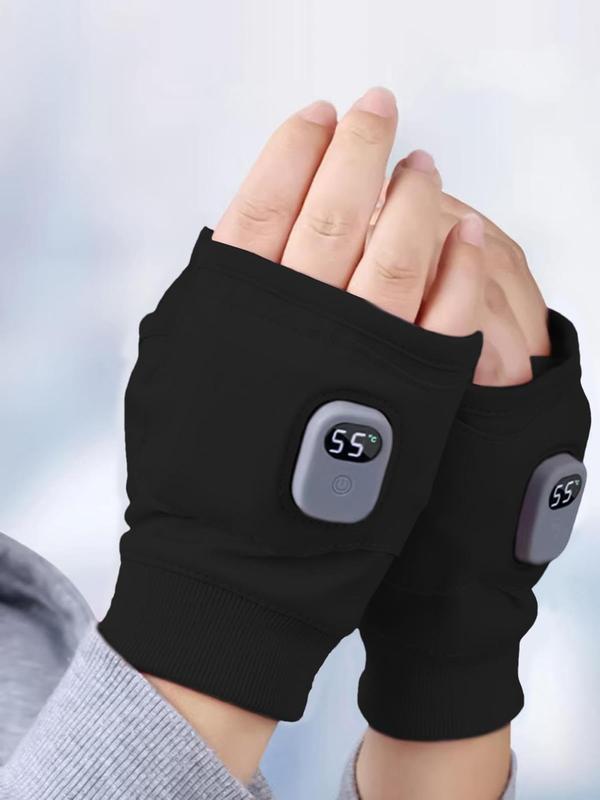 USB Rechargeable Heated Gloves, 3-level Temperature Control Fingerless Heating Gloves, Winter Hand Warmer for Work Cycling Skiing Outdoor Snow