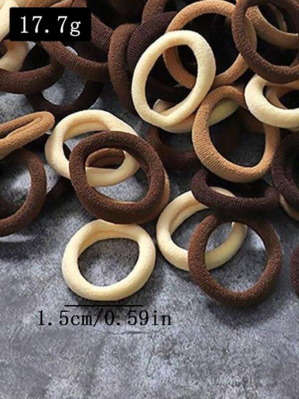 Solid Color Hair Ties, Casual Simple Hair Accessories for Women & Girls, Minimalist Headwear Suitable for Thick Hair