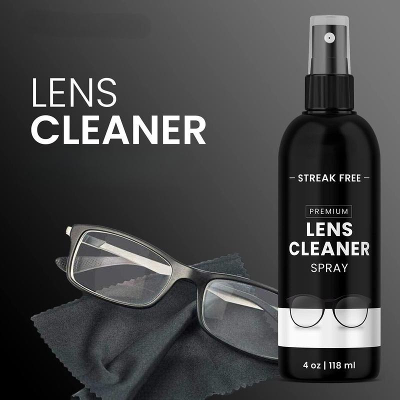 Eyeglass Cleaner Spray - No Streaks Technology with  Cleaning Cloth- Glasses Cleaning Kit - Glasses Cleaner Spray with Lens Cleaner Cloth - Screen & Eye Glasses Kit - 8oz (4ozx2)