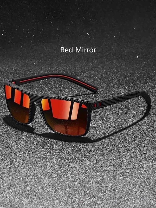 Unisex Simple Style Square Frame Sunglasses, Trendy Casual Sunglasses for Everyday Use, Fashion Accessories for Outdoor Activities