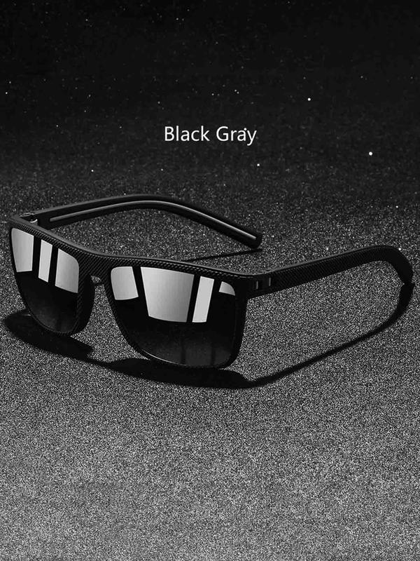 Unisex Simple Style Square Frame Sunglasses, Trendy Casual Sunglasses for Everyday Use, Fashion Accessories for Outdoor Activities