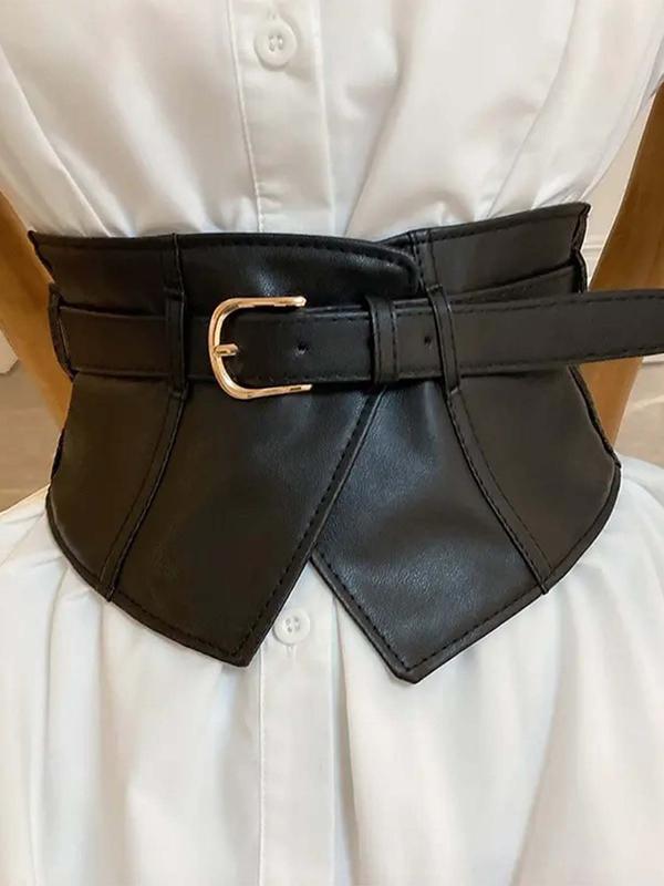 Women's Fashion Patchwork Pu Leather Belt, Elegant Classic Buckle Belt for Party, Daily Streetwear Clothing Decor, Trendy All-match & Exquisite Belt for Gift